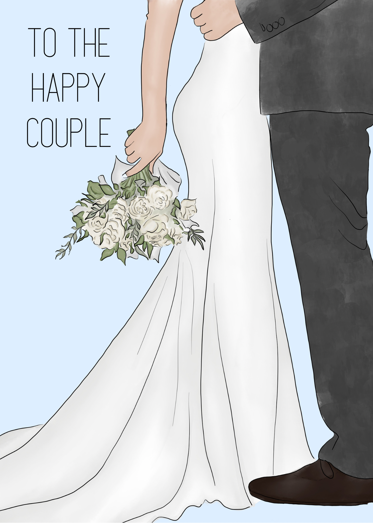 Happy Couple Wedding Card | 4.25x5.5" Card w/envelope