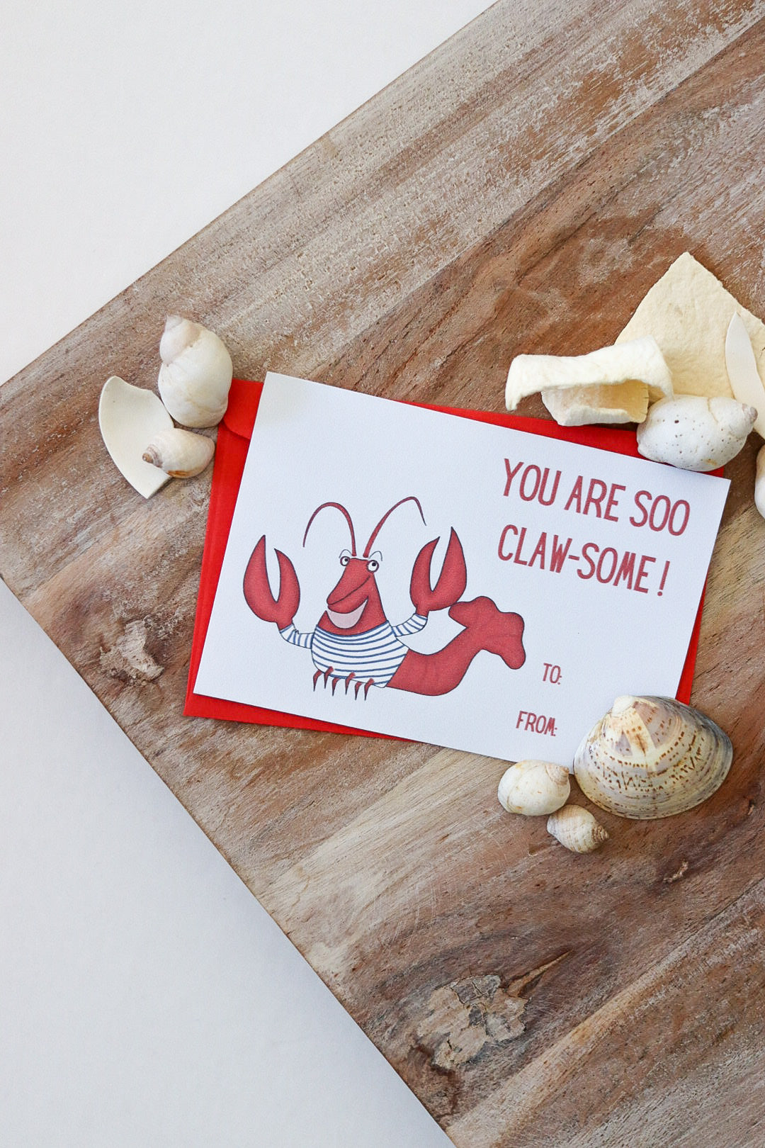 💕 Pack of 20 School Valentines - Seaside Collection (with envelopes)