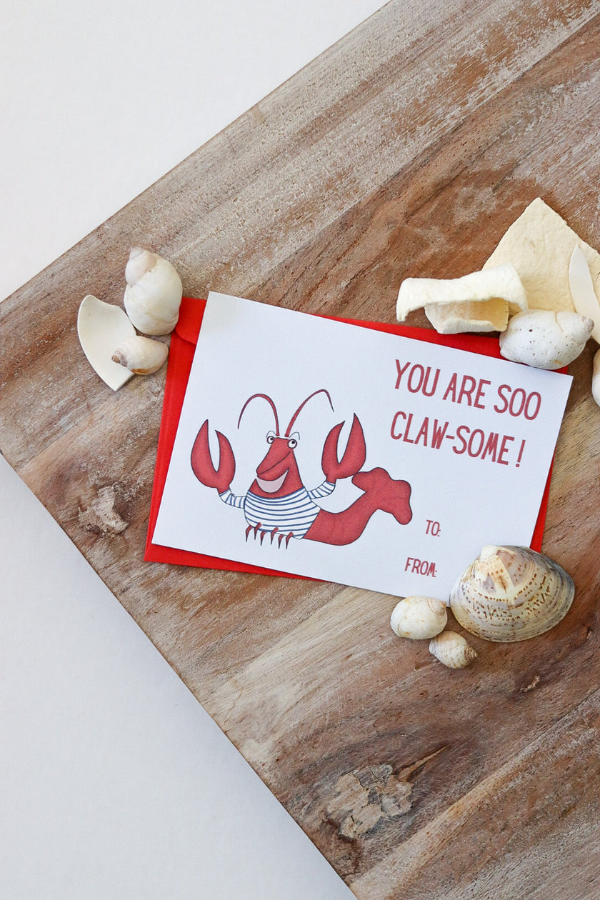 💕 Pack of 20 School Valentines - Seaside Collection (with envelopes)